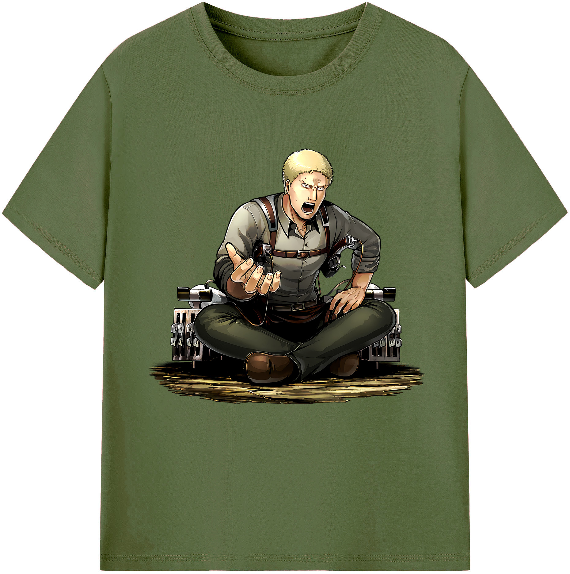 （画像用） 進撃の巨人 ライナー・ブラウン Attack on Titan Reiner Braun 綿100％半袖Tシャツ（フロントプリント）